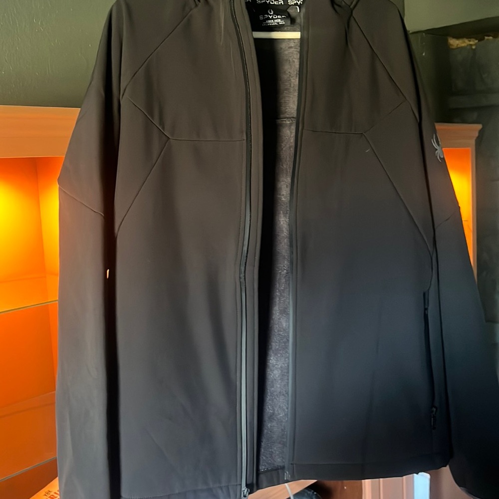 Spyder ski coat xl black fleece lined